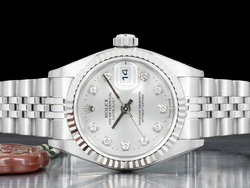 Rolex Datejust Lady 26 Argento Jubilee 79174 Silver Lining Diamonds